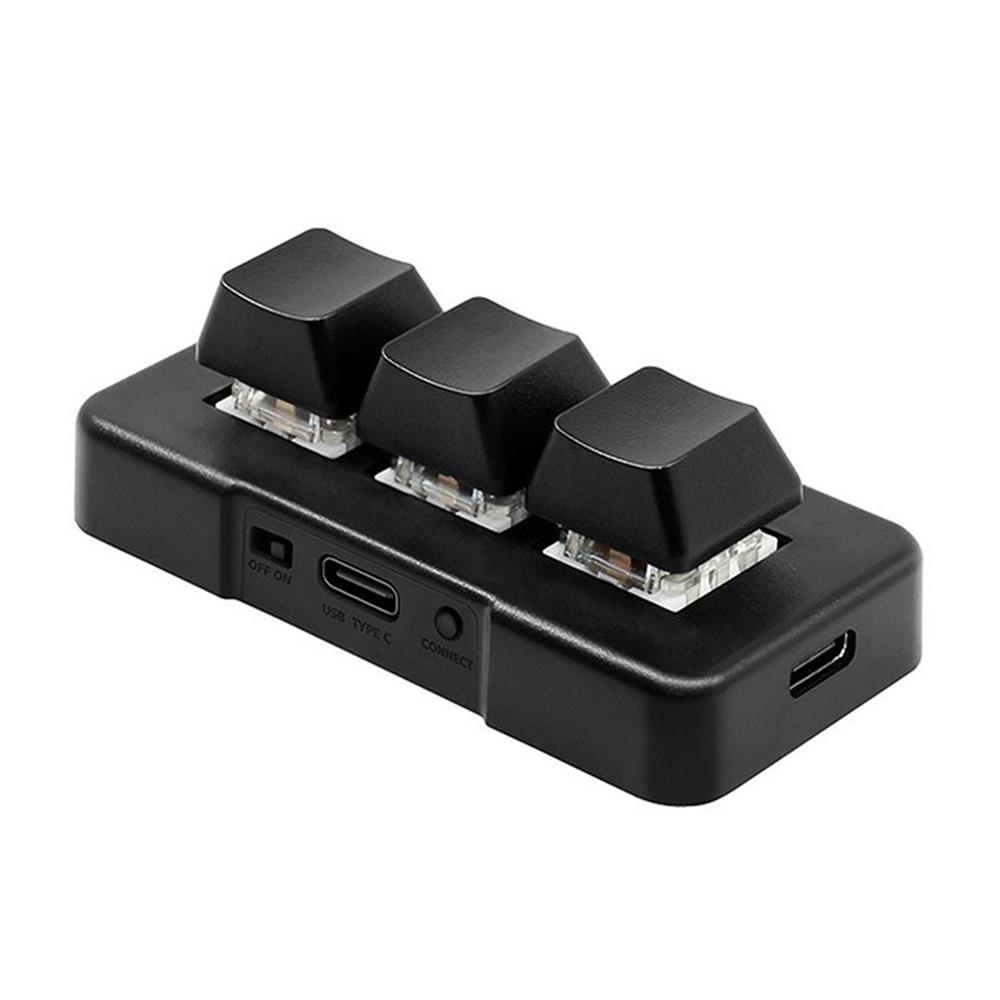 Gaming Keyboard Mini Mechanical - คีย์บอร์ดขนาดเล็ก MK321-Pro คีย์บอร์ด3ปุ่มปรับแต่งได้พร้อมสวิตช์ USB สีฟ้า +