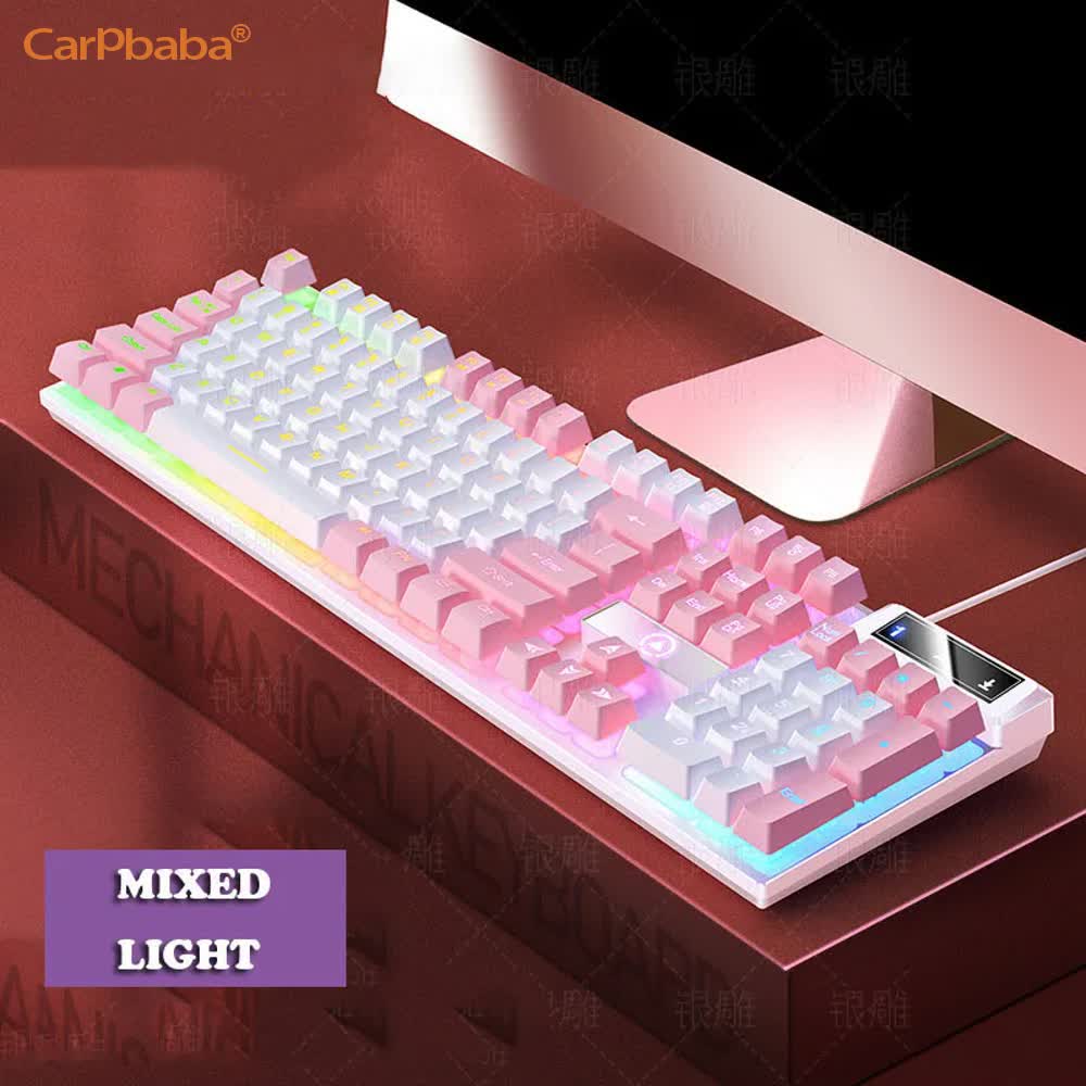 Gaming Keyboard Mobile - Carpbaba K500 104 คีย์ USB คีย์บอร์ดแบบมีสายสี