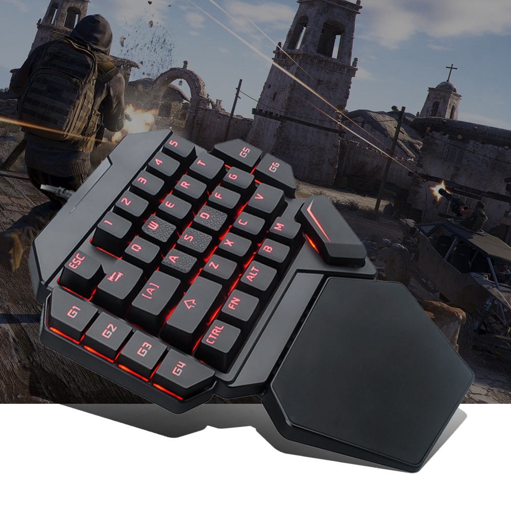 Gaming Keyboard Half - คีย์บอร์ด Blacklight คีย์บอร์ดมือเดียว RGB Blacklight Mechanical