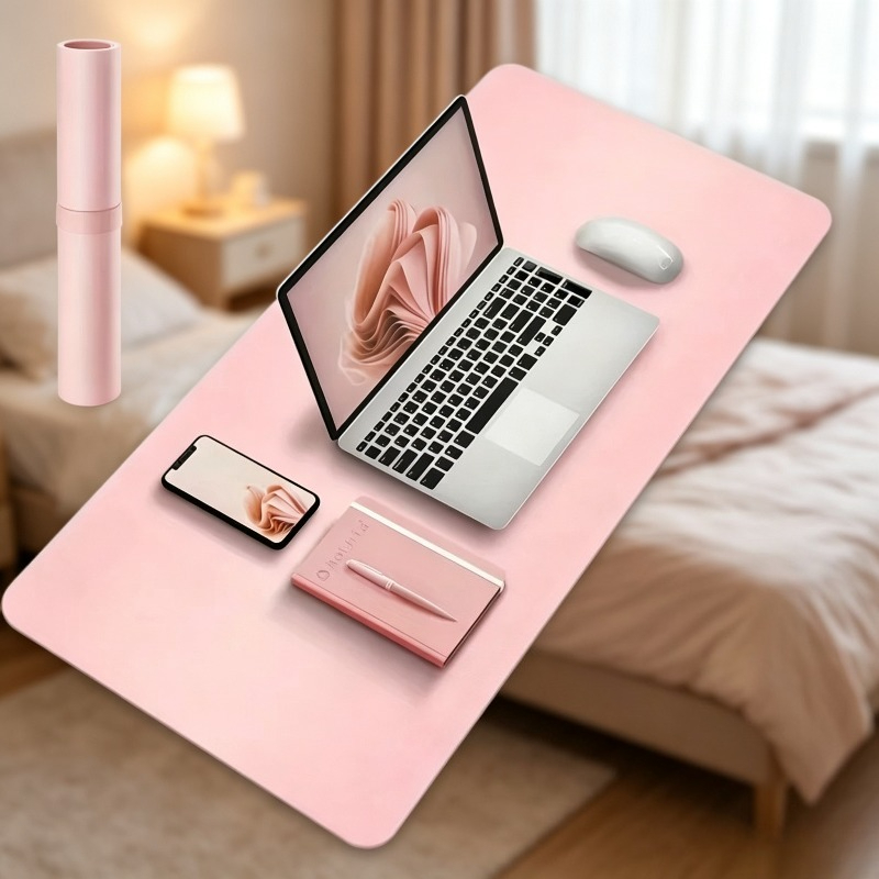 Gaming Keyboard Mouse - แผ่นรองเมาส์กันน้ำขนาดใหญ่ แผ่นรองโต๊ะทำงาน ป้องกันโต๊ะทำงาน ทำจากหนัง PU และไม้ก๊อก