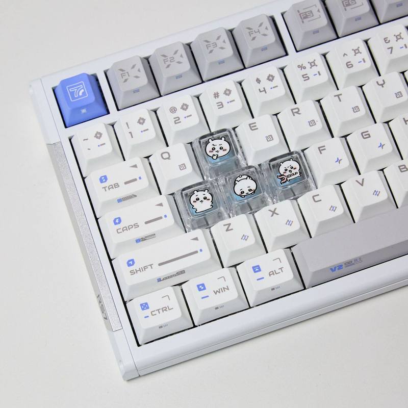 Gaming Keyboard Best - ชิคาวะ 4 ชิ้น คีย์แคปแบบโปร่งแสงทำมือสำหรับคีย์บอร์ดแบบกลไก คีย์แคปตกแต่งแบบกำหนดเองสำหรับเกมเมอร์