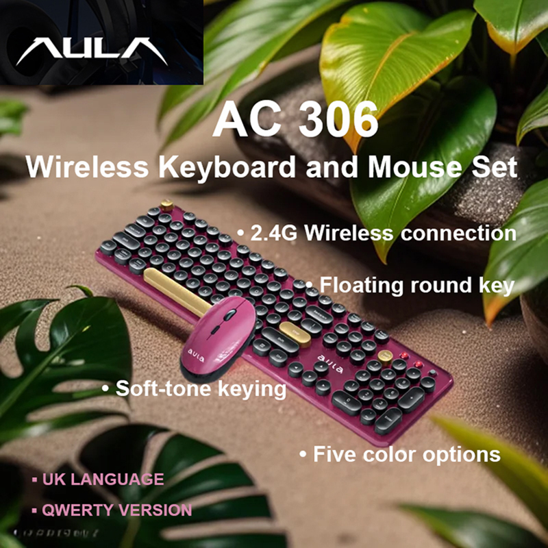 Gaming Keyboard And Mouse For Xbox - คำสั่งผสมแป้นพิมพ์และเมาส์ไร้สาย AC306 Eaula หมวกแก๊ปกุญแจกลมขนาดเต็ม104ปุ่มแล็ปท็อปสำหรับความบันเทิงในออฟฟิศ