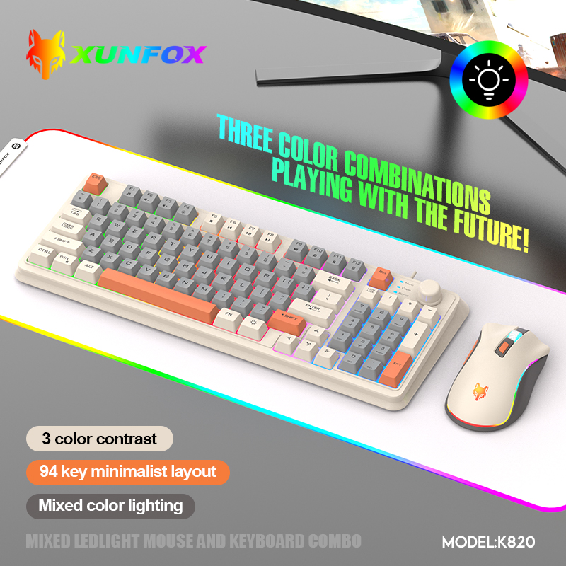 Gaming Keyboard And Mouse For Xbox - K820 USB เกมคีย์บอร์ดเมาส์ชุด Illuminated Desktop/แล็ปท็อปโฮมออฟฟิศหญิงชายคีย์บอร์ด