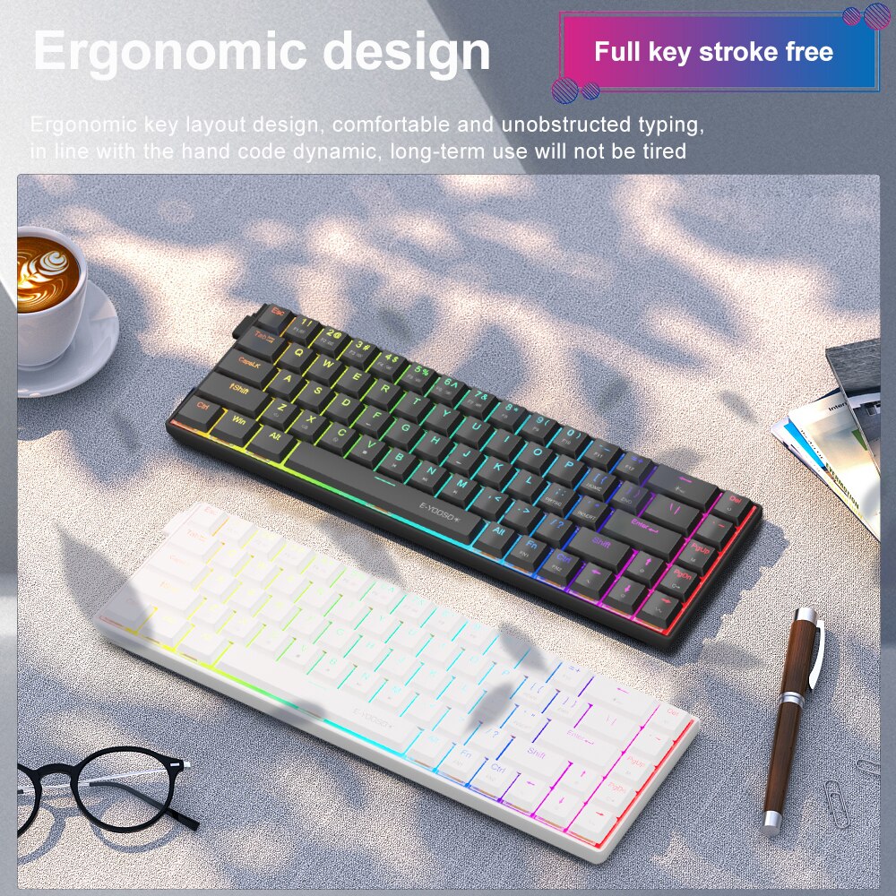 E-YOOSO A68 RGB Mini Slim USB  - Gaming Keyboard Mobile บทวิจารณ์และราคา