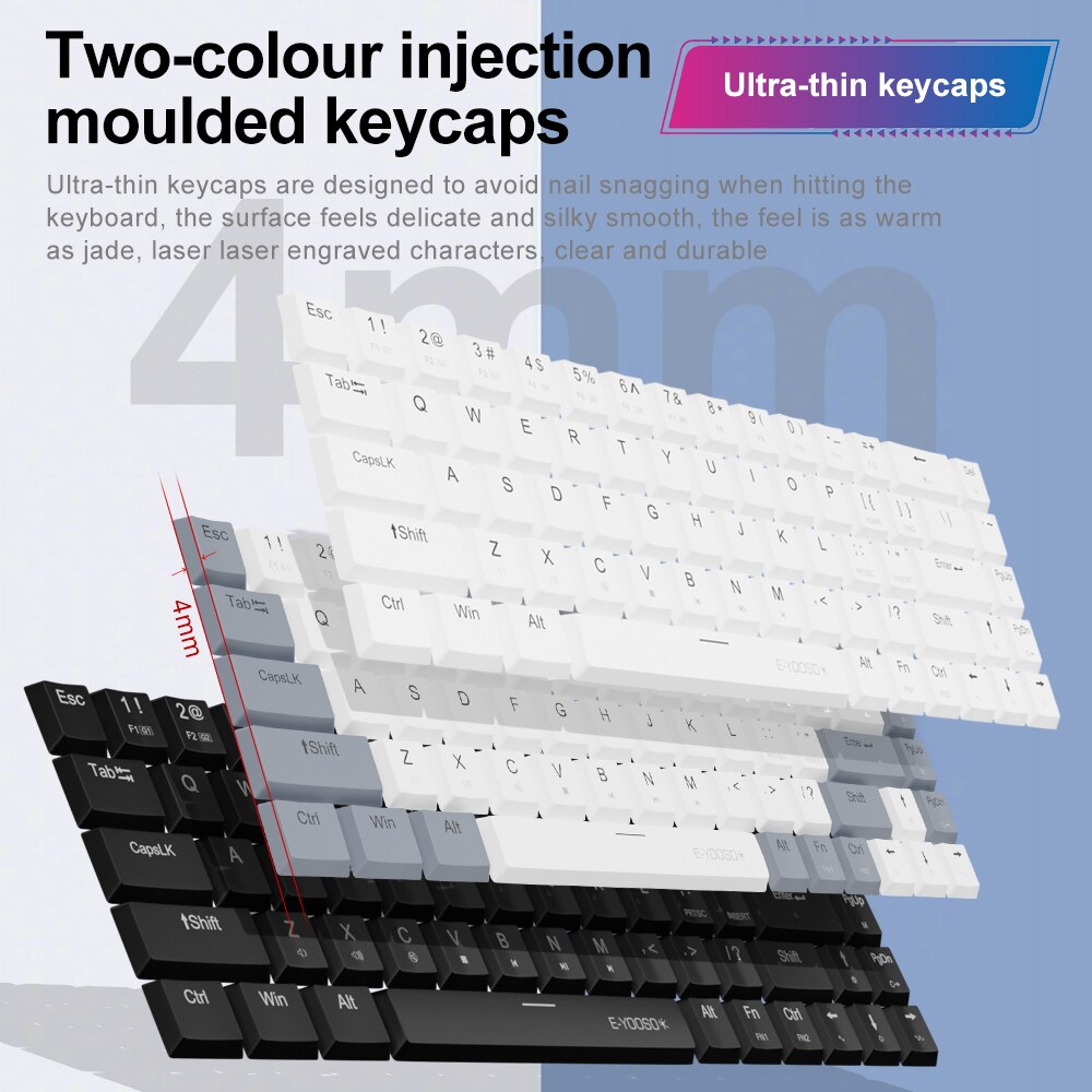 E-YOOSO A68 RGB Mini Slim USB  - Gaming Keyboard Mobile บทวิจารณ์และราคา