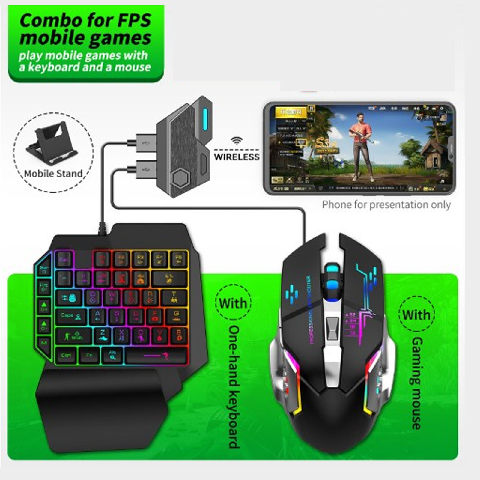 ชุดแปลงเมาส์คีย์บอร์ด ชุดคีย์บ - Gaming Keyboard Mouse Set บทวิจารณ์และราคา