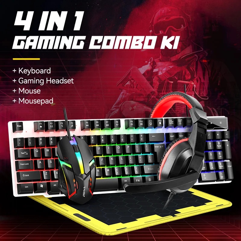 ชุดคีย์บอร์ดและเมาส์ USB ใหม่ส - Gaming Keyboard Mouse Set บทวิจารณ์และราคา