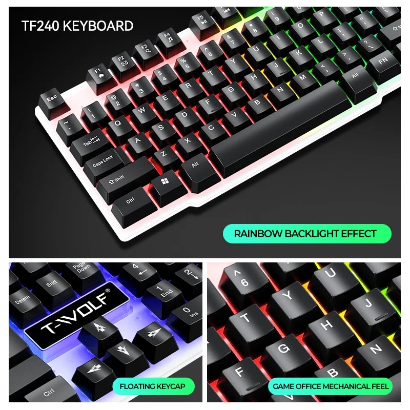 ชุดคีย์บอร์ดและเมาส์ USB ใหม่ส - Gaming Keyboard Mouse Set บทวิจารณ์และราคา